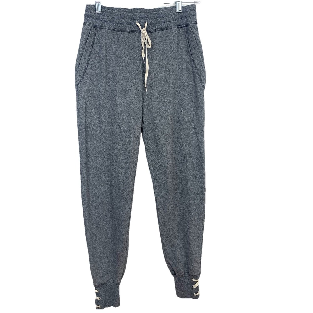 Splendid Sweatpants Joggers Woman Drawstring Pockets Stretch Small Gray Made USA